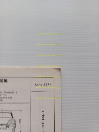 Citroen DS FC 1971 scheda riconoscimento tipo Motorizzazione Facsimile