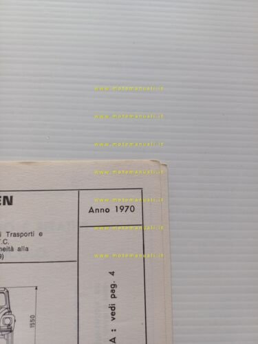 Citroen Dyane AY CB 1970 scheda riconoscimento tipo Motorizzazione Facsimile