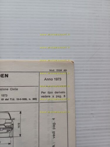 Citroen GS 1.2 GX-GB 1973 scheda omologazione DGM Motorizzazione Facsimile