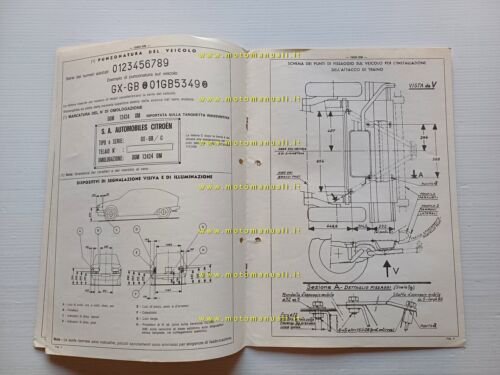 Citroen GS 1.2 GX-GB 1973 scheda omologazione DGM Motorizzazione Facsimile