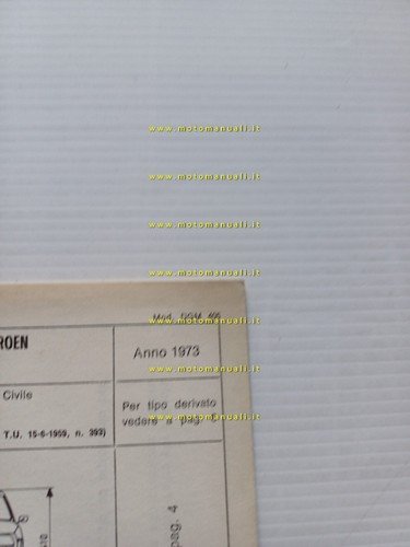 Citroen GS 1.2 S.W. GX-GC 1973 scheda omologazione DGM Motorizzazione …