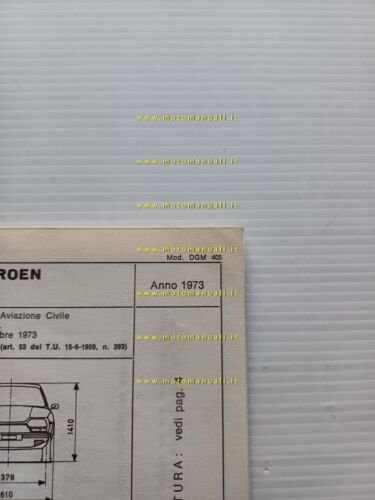 Citroen GS GX-GA 1973 scheda omologazione DGM Motorizzazione Facsimile