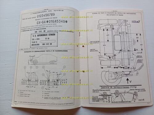 Citroen GS GX-GA 1973 scheda omologazione DGM Motorizzazione Facsimile