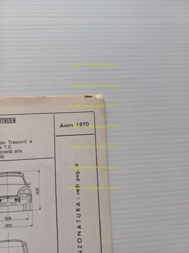 Citroen ID 21 F Break 1970 scheda riconoscimento tipo Motorizzazione …