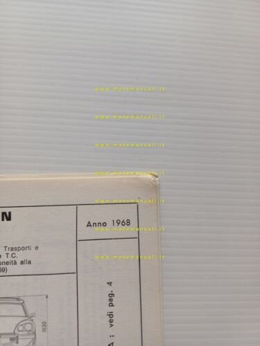 Citroen ID 21 F Familiare 1968 scheda riconoscimento tipo Motorizzazione …