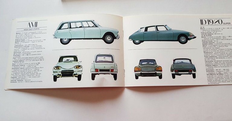 CItroen modelli produzione 1969 depliant originale auto epoca brochure