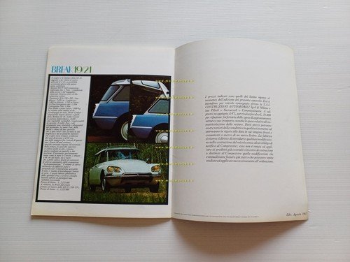Citroen produzione modelli 1968 depliant italiano originale