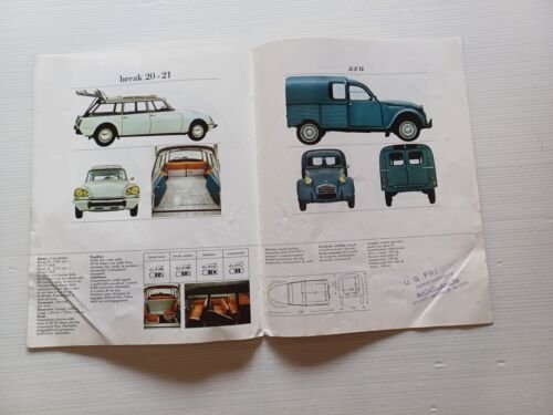 Citroen produzione modelli 1969 depliant originale italiano