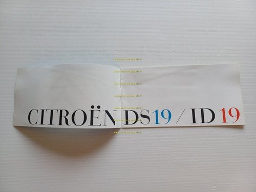 Citroen produzione modelli DS 19 - ID 19 1961 depliant …