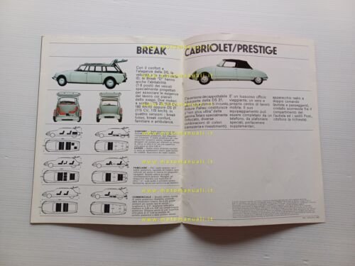 Citroen produzione modelli ID - DS 1968 depliant italiano originale