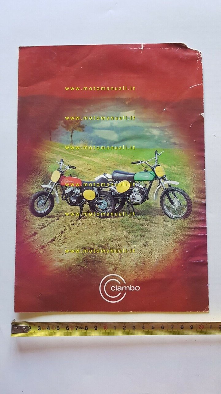 Clambo 50 CR 300-330 minimoto 1973 depliant originale ciclomotore brochure …