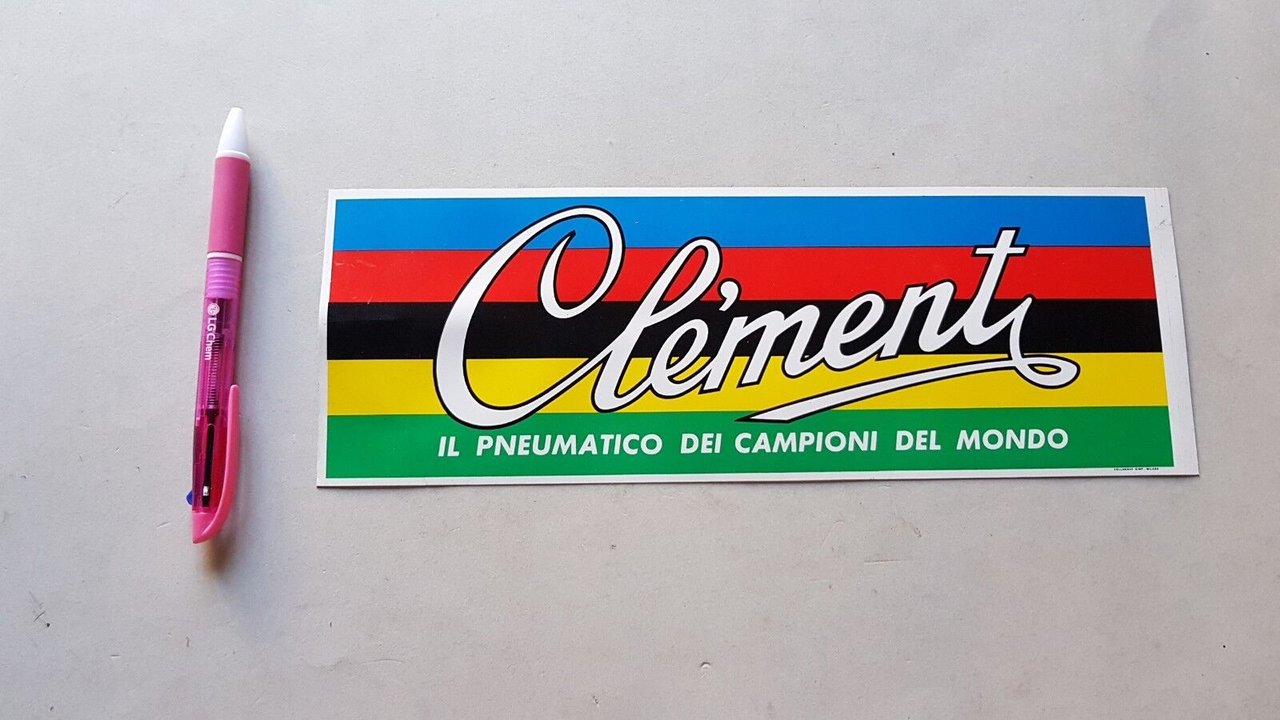 Clement vecchia vetrofania originale anni '70 per negozi officine window …