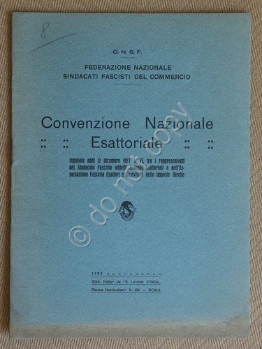 CNSF - Federazione Sindacati Fascisti - Convenzione Nazionale Esattoriale - … | Immagine principale