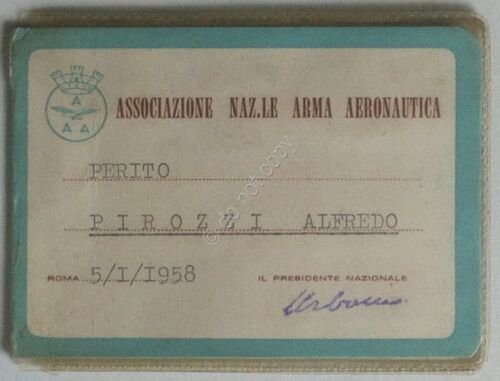 Collezionismo cartaceo - Tessera Associazione Nazionale Arma Aeronautica - 1958