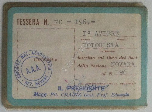 Collezionismo cartaceo - Tessera Associazione Nazionale Arma Aeronautica - 1958 | Immagine Gallery 2