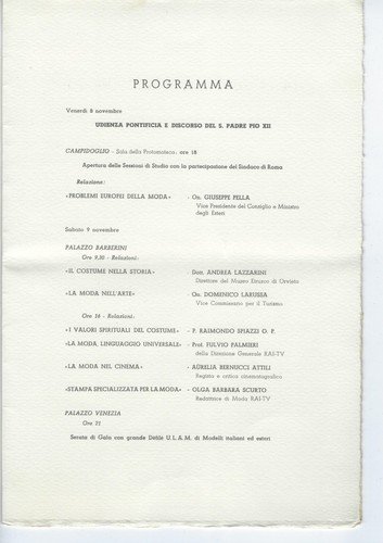 Congresso Internazionale Unione Latina Alta Moda Roma Papa Pio XII …