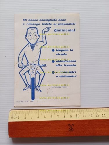 Continental modelli pneumatici moto - scooter 1960 depliant originale italiano