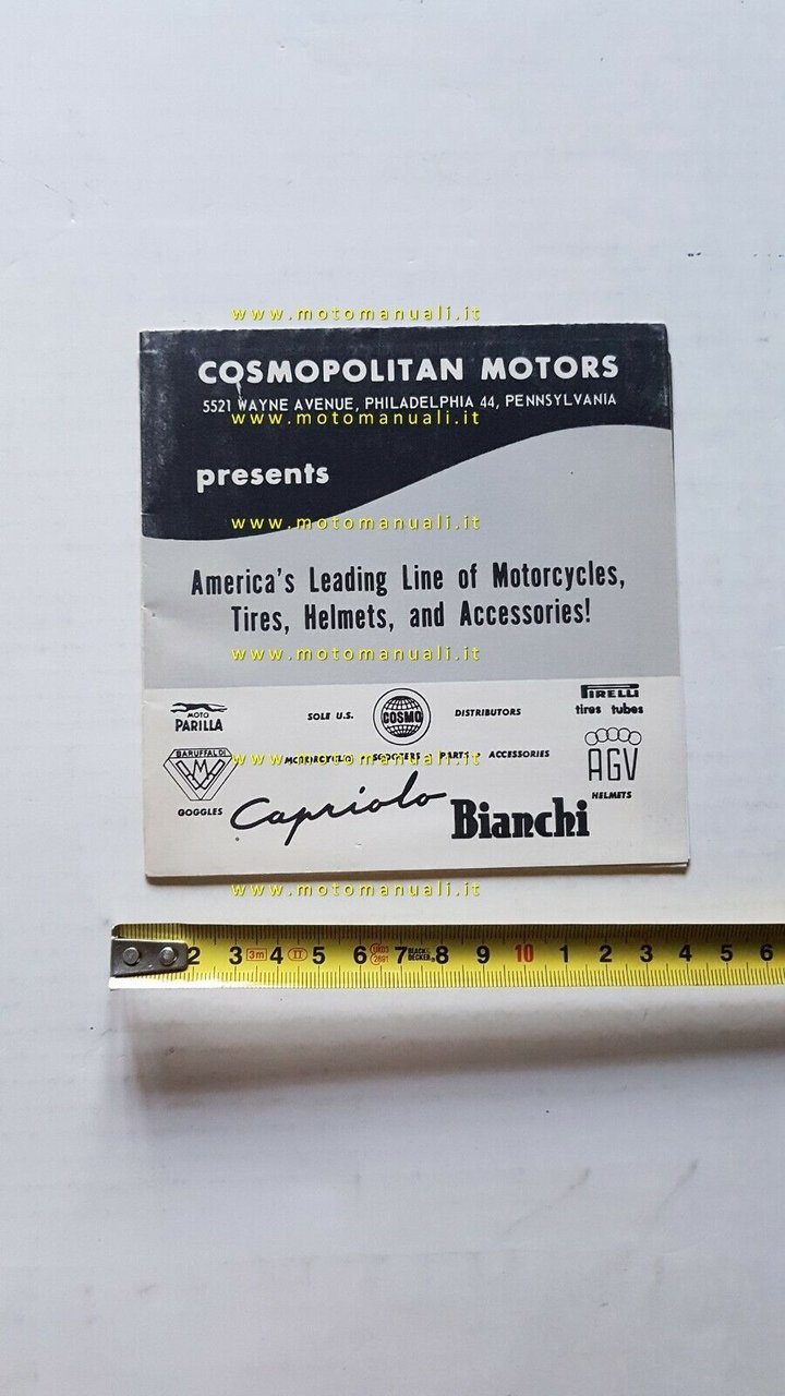 Cosmopolitan Motors USA depliant catalogo prodotti anni 60 originale brochure