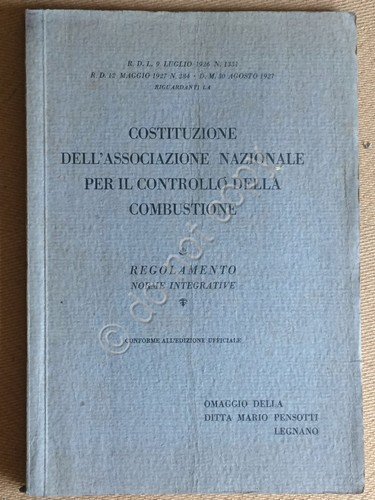 Costituzione Associazione Nazionale Controllo Combustione - Anni '20 | Immagine principale