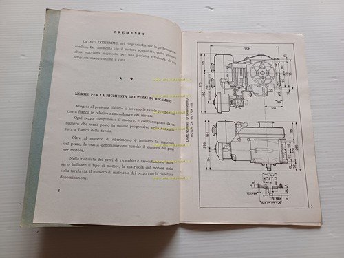 COTIEMME motori industriali CA 150 CA 250 1973 manuale uso+catalogo …