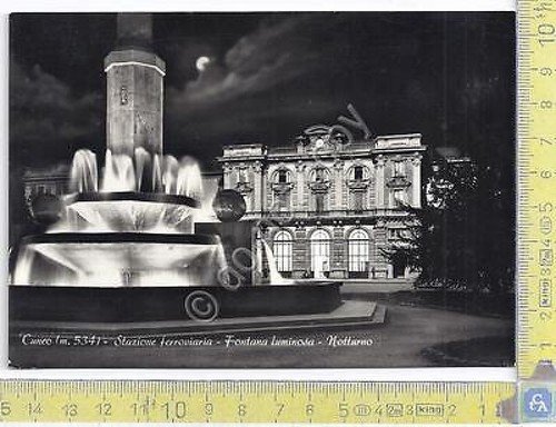 Cuneo - Stazione e Fontana Notturno - Railway Station - … | Immagine principale