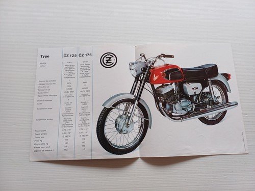 CZ 125 -175 1974 depliant francese originale