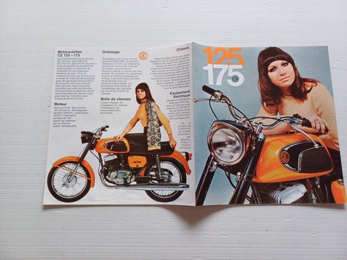 CZ 125 -175 1974 depliant francese originale