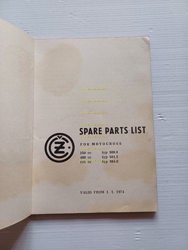 CZ 400 - 250 - 125 Cross 1974 catalogo ricambi …