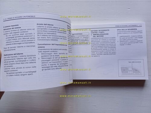 Daewoo Nubira modelli 2000 manuale uso manutenzione italiano originale