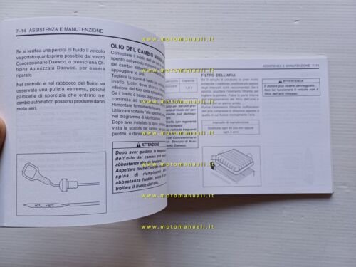 Daewoo Nubira modelli 2000 manuale uso manutenzione italiano originale
