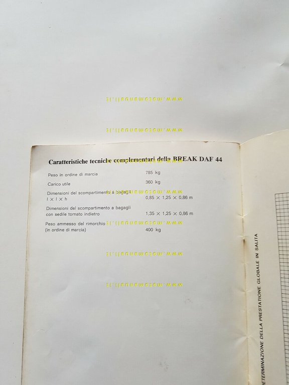 DAF 44 1969 manuale uso manutenzione libretto originale ITALIANO