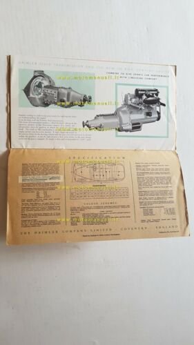 Daimler Conquest Century 1953 depliant originale ENGLISH auto brochure