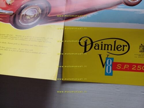 Daimler V8 S.P. 250 Dart 1959 depliant originale inglese