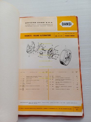 Dansi catalogo ricambi Volani Magnete Alternatori motori Franco Morini Minarelli