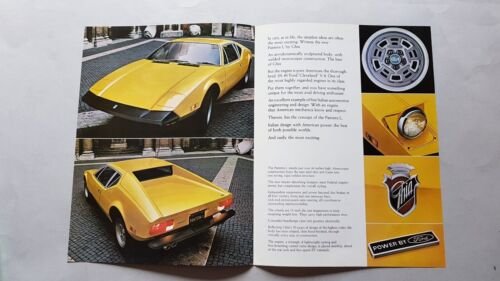 De Tomaso Pantera L 1973 depliant originale USA inglese brochure