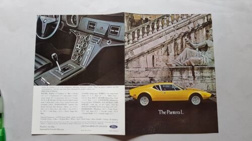De Tomaso Pantera L 1973 depliant originale USA inglese brochure