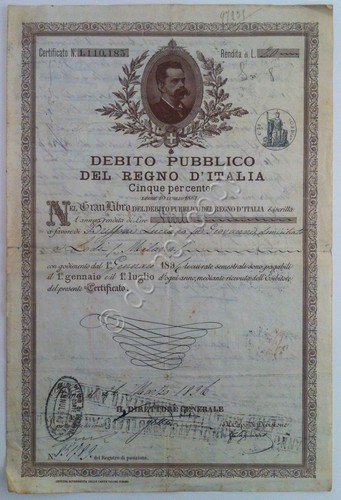 Debito Pubblico Regno Italia - Legge del 10 Luglio 1861 … | Immagine principale
