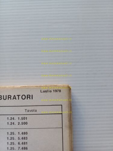 Dell'Orto Carburatori Moto catalogo ricambi n.2 1978 originale
