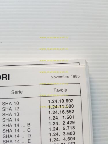 DELL'ORTO Catalogo 5 1985 catalogo ricambi tutti Carburatori moto originale