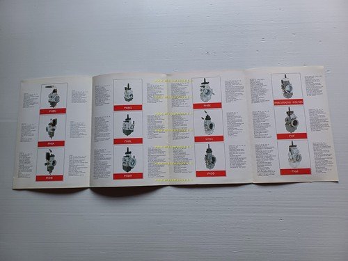 Dell'Orto gamma produzione carburatori moto depliant originale