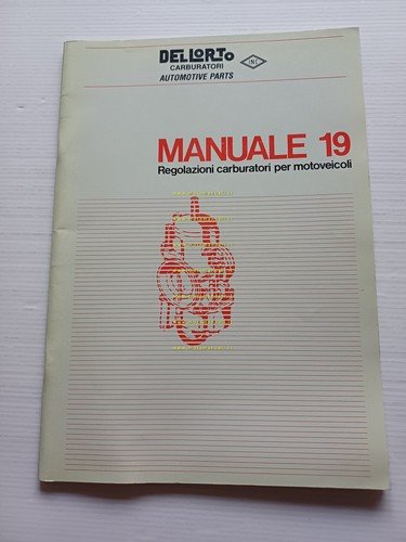 Dell'Orto manuale 19 1991 regolazioni carburatori moto officina originale