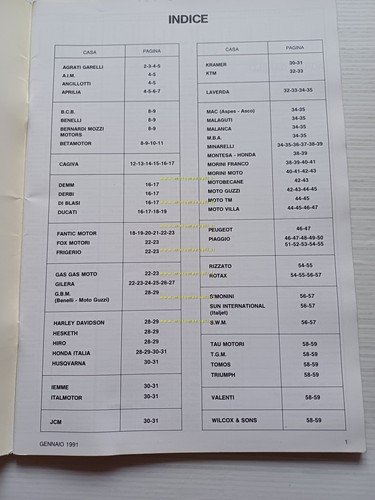 Dell'Orto manuale 19 1991 regolazioni carburatori moto officina originale