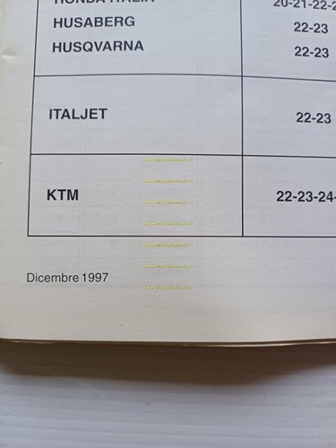 Dell'Orto manuale 22 officina 1997-98 regolazioni carburatori moto originale