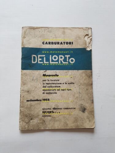 Dell'Orto Manuale Taratura Carburatori per moto 1927-1955 carbs setting manual