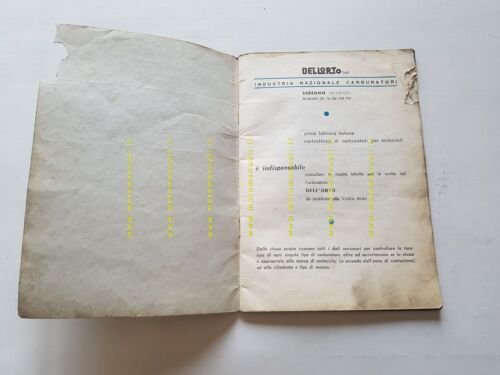 Dell'Orto Manuale Taratura Carburatori per moto 1927-1955 carbs setting manual