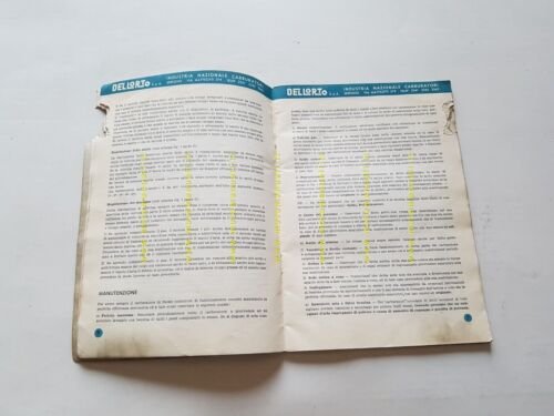 Dell'Orto Manuale Taratura Carburatori per moto 1927-1955 carbs setting manual