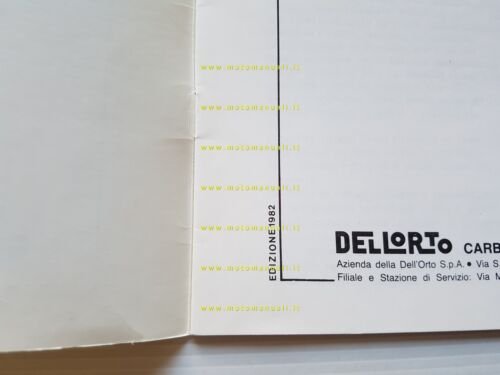 Dell'Orto manuale tecnico officina taratura Carburatori auto 1970 originale