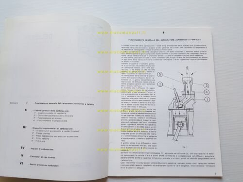 Dell'Orto manuale tecnico officina taratura Carburatori auto 1970 originale