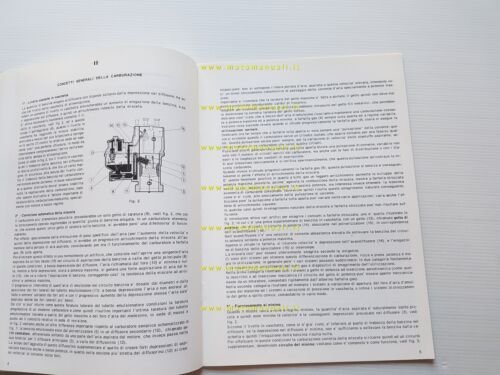 Dell'Orto manuale tecnico officina taratura Carburatori auto 1970 originale