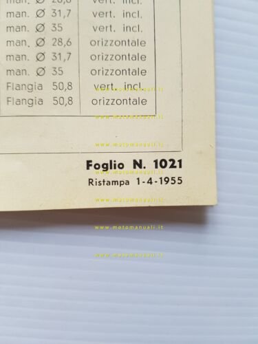 Dell'Orto produzione modelli carburatori serie SS 23-30 1955 depliant originale